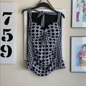 Merona Swim - Navy/White Patterned Tankini Top Merona Swim - Navy/White Patterned Tankini Top